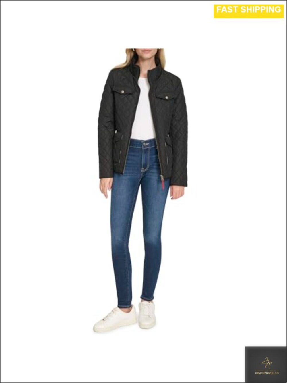 Nautica Women's Quilted Barn Jacket Lightweight Zip Coat